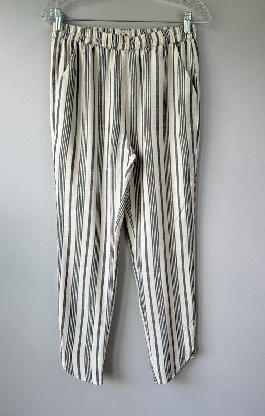 Marine Layer Size S Allison Tulip Hem Elastic Waist Pants Pull On Striped Pocket